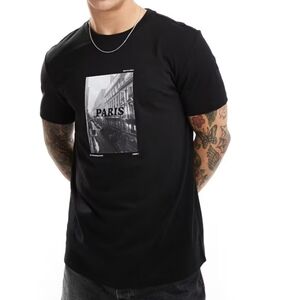 Cactus Man Ricky Singh Black Paris Graphic Tee Size Medium